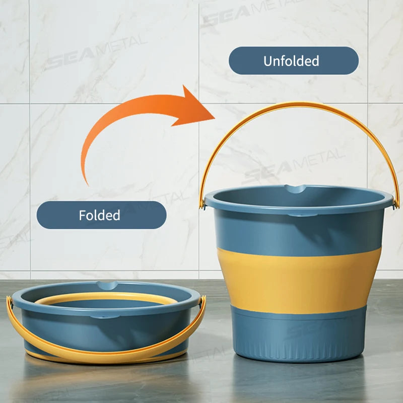 5L/10L Foldable Bucket for Car Washing Thickened Plastic Durable Water Bucket Outdoor Portable Fishing Camping Bucket