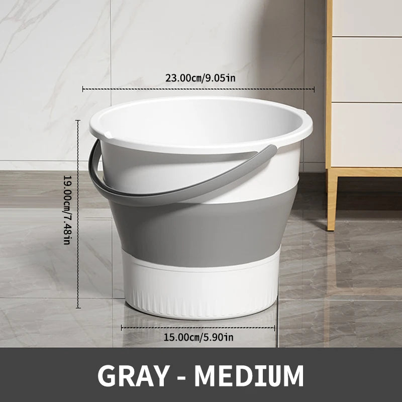 5L/10L Foldable Bucket for Car Washing Thickened Plastic Durable Water Bucket Outdoor Portable Fishing Camping Bucket