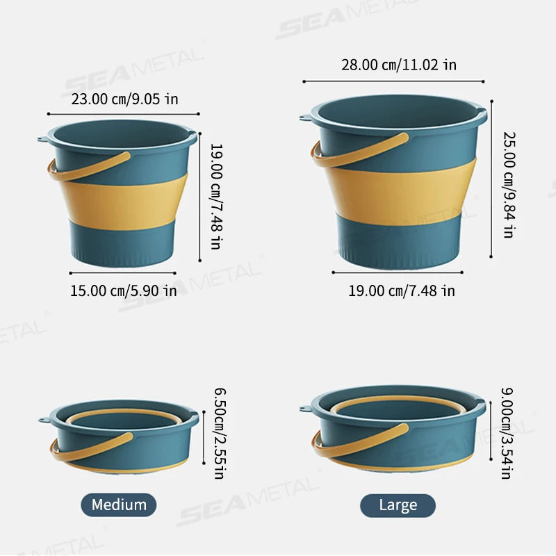 5L/10L Foldable Bucket for Car Washing Thickened Plastic Durable Water Bucket Outdoor Portable Fishing Camping Bucket