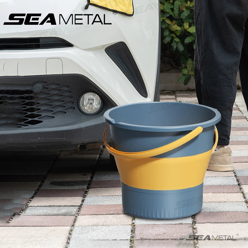 5L/10L Foldable Bucket for Car Washing Thickened Plastic Durable Water Bucket Outdoor Portable Fishing Camping Bucket
